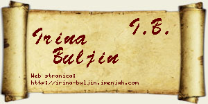 Irina Buljin vizit kartica